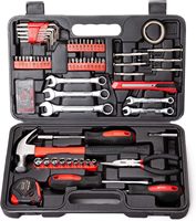 148 pièces ensembles d'outils ménagers trousse à outils en plastique noir mallette à outils portable pour atelier ou maison