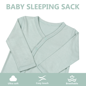 卸売り赤ちゃん長袖服ソリッドサック寝袋編み物通気性のある寝袋スワドル幼児ボタンクロージャーバンドラー - Product Image 2