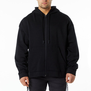 Sudadera con capucha y cremallera frontal para hombre, de manga larga, para uso casual, moda y ropa exterior, precio al por mayor, tejido de forro polar - Product Image 1