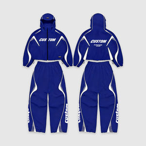 Setelan Olahraga Pria Model Baggy dengan Ritsleting, Bahan Nylon Bernapas, Warna Hitam Custom, Dilengkapi Strip Reflektif, Cocok untuk Jogging - Product Image 3