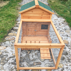 Casa para Mascotas de Madera Desmontable con Diseño Moderno SDR025, Jaula para Conejos con Área Exterior y Espacio para Esconderse - Product Image 6