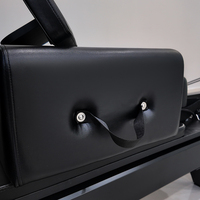 Equipo de Entrenamiento de Yoga con Soporte Vertical de Aluminio Ligero, Barra Ajustable para Pies, Reformer de Pilates Comercial Plegable