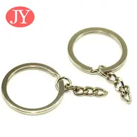 Different wholesale silver keyring split jump ring attached silver plated key chain metal split key ring