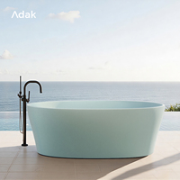 Baignoire autoportante portable en acrylique à motif marbre, écologique, aspect pierre de luxe, forme ovale, 60 gal+, pour intérieur