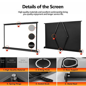 Écran de projection de 50 pouces 16:9, portable, de <span class=keywords><strong>table</strong></span>, blanc mat, pliable, pour les voyages d'affaires, le cinéma - Product Image 3