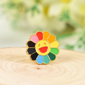 Tampon postal personnalisé émail broche arrière carte époxy souple paillettes tournesol Badge Antique Imitation & Style moderne métal livraison directe - Product Image 4