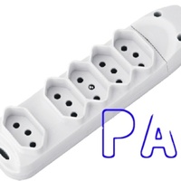 Ekstensi multisoket de 5 tomadas cabo 2P + T maks. 10A 250V ~ soket daya multi-soket