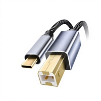 Premium PVC Örgülü Yüksek Hızlı USB-C USB-B Yazıcı Kablosu 3A Hızlı Şarj Kalaylı Bakır İletkenli Yazıcı/Tarayıcı/Ofis Kullanımı İçin