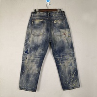 Lotfeel – Jean en denim pour homme, personnalisé, de haute qualité, style vintage, délavé, déchiré, avec patchs, en coton