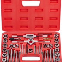 Juego de Machos y Terrajas de 40 Piezas, Kit de Herramientas de Roscado Métrico, Machos y Terrajas HSS, Juego de Llaves para Reparación y Mantenimiento de Roscas Metálicas, Soporte OEM/ODM