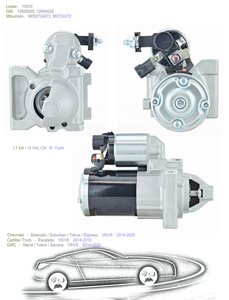 Démarreur de voiture 10910, 12655055, DÉMARREUR POUR GM MITSUBISHI 1.7 kW / 12 Volt, CW, <span class=keywords><strong>10</strong></span> dents - Product Image 4