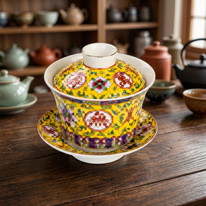 Shin Tai Yuan Ceramic Gongfu <b>Tea</b> Bowl with Lid Water Transfer Printing Onglaze Decal Durable Washable Longevity Design - Product Image 2