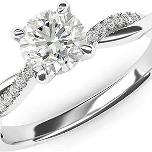 Gorgeous Moissanite <b>Rings</b> Oval 925 <b>Silver</b> <b>Sterling</b> Rose With Diamond Custom Moissanite <b>Ring</b> - Product Image 3