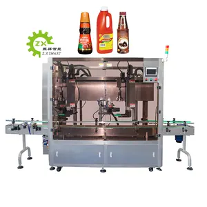 Máquina taponadora de ajuste de tapa de botella de salsa de Chile de botella de plástico de doble cabeza ZXSMART