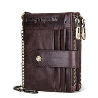 FangShui Dompet Kartu Kredit Pria Kulit Asli Desainer Fashion Mewah, Penutup Kancing, Ketebalan 30MM, Muat 8 Kartu