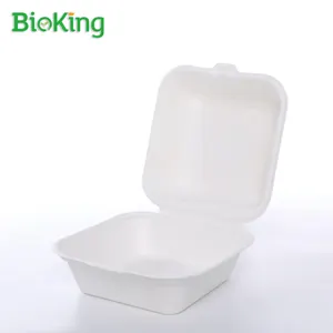 Bioking กล่องอาหารแบบใช้แล้วทิ้งแฮมเบอร์เกอร์กล่องใส่อาหารกล่องอ้อย DDP usa/america - Product Image 1