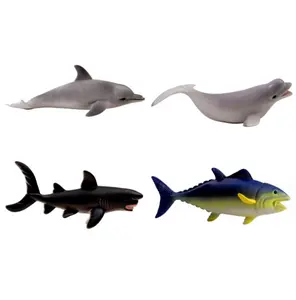 PVC 또는 수지 인형 바다 동물 벨루가 sailfish tynny 돌고래 상어 미니어처 3D 바다 생물 가게 선물을위한 작은 장난감
