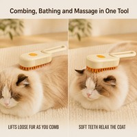 Brosse à vapeur électrique pour animaux de compagnie, peigne à pulvérisation pour chiens et chats, massage, bain, élimination des poils, brosse de toilettage pour animaux de compagnie écologique en ABS