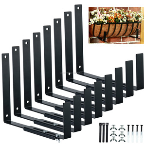 Supports de jardinière en métal réglables en gros, supports muraux pour jardinières suspendues, supports pour jardinières à fleurs pour l'intérieur et l'extérieur, crochets pour garde-corps de terrasse - Product Image 1