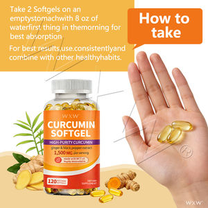 Capsules de curcumine à haute biodisponibilité 1500 mg, <span class=keywords><strong>gingembre</strong></span> et poivre noir, huile MCT, 120 unités, absorption supérieure pour le soutien des articulations - Product Image 2