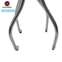 Chariot de rangement à roulettes pour appareil de beauté 4 compartiments, avec pieds chromés courbes et plateau de rangement pour coiffure