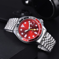 Reloj Mecánico de Buceo para Hombre de 41 mm con Esfera Naranja Clásica, Movimiento Automático, Reloj de Pulsera Deportivo de Lujo Resistente al Agua