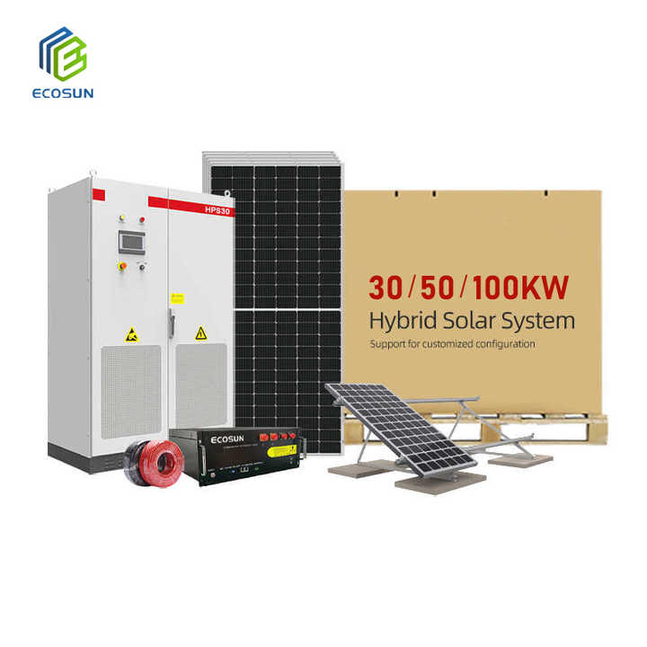 50KW 100KW Solar Hybrid System for High Electricity Consumption ...