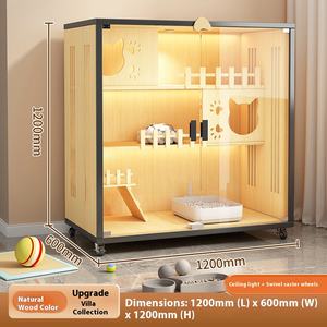 Villa panoramique pour animaux de compagnie avec LED Maison de luxe pour chat en bois Villa de luxe pour chat moderne Personnalisable Grande cage pour animaux de compagnie Nid pour animaux de compagnie de qualité supérieure - Product Image 5