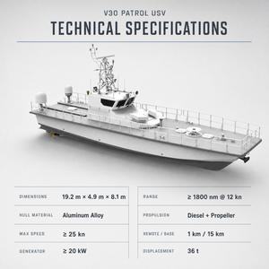 V30 Control de Fronteras, Búsqueda y Rescate en Alta Mar, USV Diésel de Traducción - Product Image 4