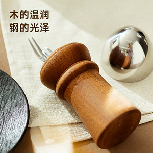Ebony Cutlery Storage Box Egg Shaped Handmade Multipurpose Desktop Organizer Standing Type - Product Image 3