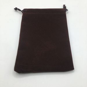 Recyclable Small 5*7cm Flannelette Velvet Gift Pouch with Drawstring Closure Screen Printed Jewellery Business Card <b>Storage</b> Bag - Product Image 5
