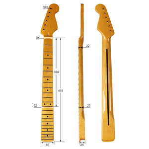 <span class=keywords><strong>Chitarra</strong></span> Elettrica Destrorsa ST con 22 Tasti, Manico in Acero, Giallo Chiaro Opaco, Striscia Nera sul Retro - Product Image 2