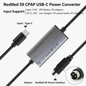 Cable <span class=keywords><strong>de</strong></span> Alimentación <span class=keywords><strong>ResMed</strong></span> S9 CPAP, Adaptador <span class=keywords><strong>de</strong></span> Corriente USB-C PD a CC, 12V-24V, Fuente <span class=keywords><strong>de</strong></span> Alimentación Portátil para Máquina <span class=keywords><strong>de</strong></span> <span class=keywords><strong>Apnea</strong></span> del Sueño - Product Image 5