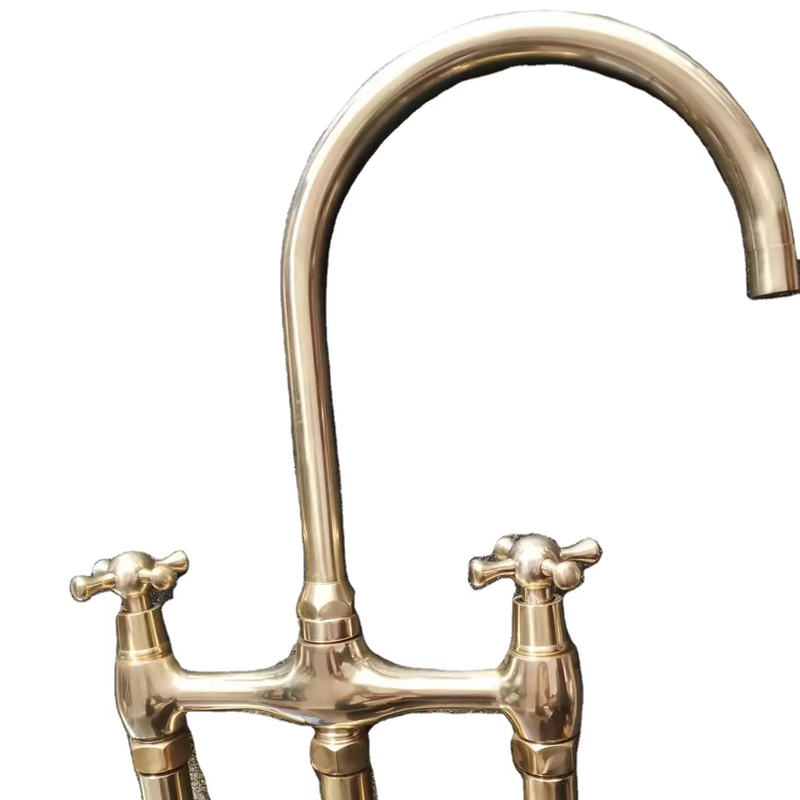 Unpainted Brass Kitchen Faucet 8 Inch