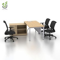 Bureau de direction modulaire en bois IULTRA moderne, design sculpté en chêne MDF/MFC avec finition antique de luxe