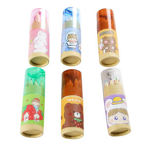 12 colori <span class=keywords><strong>cartoni</strong></span> <span class=keywords><strong>animati</strong></span> matite colorate per bambini Set di matite in legno naturale con temperino per studenti di cancelleria e disegno - Product Image 5