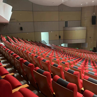 Ventes directes en usine de meubles de théâtre cathédrale chaises de conférence d'amphithéâtre en plastique à bas prix avec tableaux d'écriture