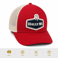 Casquette Trucker Personnalisée de Haute Qualité avec Dos en Maille, Casquette de Baseball Rouge et Blanche, Casquette Snapback de Luxe, Vente en Gros, Service OEM