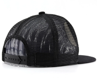 Gorra de malla con visera plana 100% poliéster con imagen bordada en 3D con diseño animal para deportes al aire libre, viajes y ocio.