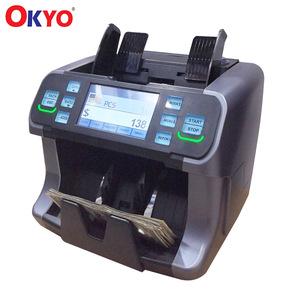 Contador de billetes comercial OKYO, cantidad total inteligente, 800 unidades/minuto, detección CIS, <span class=keywords><strong>200</strong></span> unidades/tolva para billetes en <span class=keywords><strong>euros</strong></span> y dólares - Product Image 2