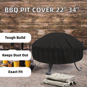 Heavy Duty 420D Oxford Tissu Fire Pit Shield Ajustement Parfait Durable 22 \ "34 \" Couverture pour <span class=keywords><strong>Barbecue</strong></span> Bambou <span class=keywords><strong>Charbon</strong></span> De Bois BBQ Accessoires - Product Image 3