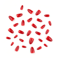 30 pièces de faux ongles à presser en gel souple, vente en gros, pour filles, couleur rouge unie, réutilisables, logo OEM