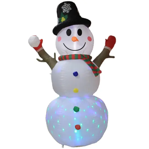 Holiday Yard Inflatable Decorations Snowman With Internal LED Light