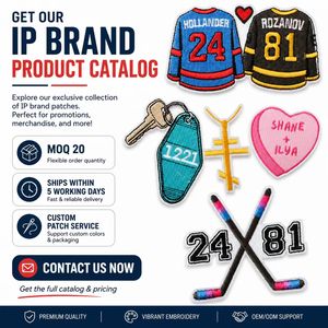 Patch Ricamate Termoadesive e da Cucire a Tema Hockey, Amore, Cuore, Coppia, Pattinaggio, Romance, con Motivi di Bastone da Hockey, Croce e Portachiavi - Product Image 2