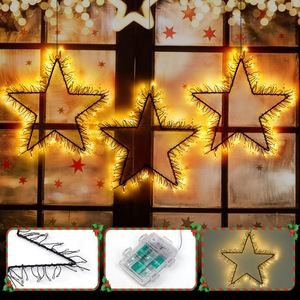 Luz colgante de hierro para ventana, modelo de alambre de cobre, lámpara, estrella, Luna, bola, boda, habitación de Navidad, jardín, fiesta, luces decorativas de Navidad - Product Image 6