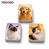 Autocollants holographiques personnalisés en points de cristal pour boîte d'expédition pour animaux de compagnie et lit pour chat, autocollants découpés sur mesure pour portrait d'animal personnalisé