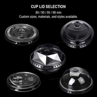 Gobelets en plastique jetables personnalisés avec couvercles en dôme 8oz-20oz pour boissons froides, transparents, résistants aux fuites, matériaux durables PLA/PET/PP