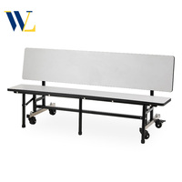 Table de salle à manger scolaire pliante rectangulaire à double usage, en bois, durable et ignifuge, utilisation commerciale, taille personnalisable