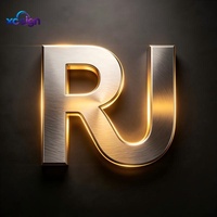 Enseigne lumineuse personnalisée haut de gamme avec logo rétroéclairé IP65 LED Métal 3D Transformateur CA Compatible HomeKit Télécommande XC SIGN Garantie 1 an Bâtiments Magasins
