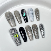 Faux ongles à presser faits main en forme de serpent, super longs, forme cercueil XL XXL XXXL, carrés, sur mesure, avec boîte d'emballage